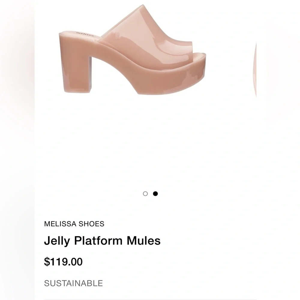 LIKE NEW‼️Melissa Jelly Platform Mule Beige/Nude -Size 8 - Picture 4 of 12